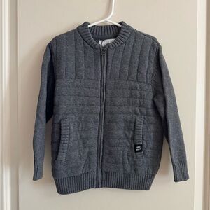 Zara Kids Charcoal Quilted sweater coat
